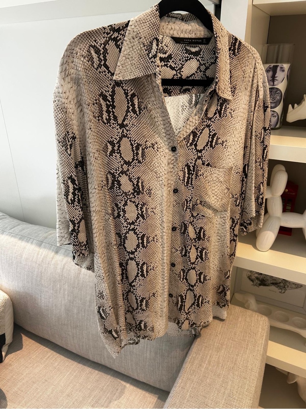 Zara Snake Print Button-Up Shirt